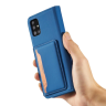 Magnet Card Case etui do Samsung Galaxy A12 5G pokrowiec portfel na karty kartę podstawka niebieski na NearMe.pl