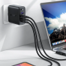 Acefast szybka ładowarka sieciowa GaN 3xUSB-C/1xUSB-A 100W czarna + kabel kątowy USB-C - USB-C 100W 2m czarny na NearMe.pl