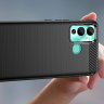 Carbon Case etui do Infinix Hot 12 Play NFC / Hot 12 Play elastyczny silikonowy karbonowy pokrowiec czarne na NearMe.pl