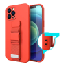 Rope case żelowe etui ze smyczą łańcuszkiem torebka smycz iPhone 13 czerwony na NearMe.pl