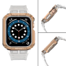 Pasek z etui ochronnym Protect Strap Band do Apple Watch 42 / 44 / 45 mm opaska obudowa pancerna - przezroczysty, różowe złoto na NearMe.pl