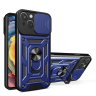 Pancerne etui Hybrid Armor Camshield z podstawką i osłoną aparatu do iPhone 15 - niebieskie na NearMe.pl