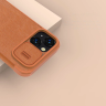 Nillkin Qin Leather Pro Case etui iPhone 14 Plus osłona na aparat kabura pokrowiec obudowa z klapką brązowy na NearMe.pl