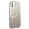 Etui Guess Glitter Gradient Script na iPhone 12 mini - złote na NearMe.pl