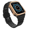 Pasek z etui ochronnym Protect Strap Band do Apple Watch 38 / 40 / 41 mm opaska obudowa pancerna - czarny, różowe złoto na NearMe.pl