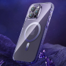 Kingxbar PQY Ice Crystal Series magnetyczne etui iPhone 14 Plus MagSafe fioletowe na NearMe.pl