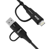 Kabel Wozinsky WNBAA 4w1 2x USB-C 1x USB-A 1x Lightning 60W 1 m - czarny na NearMe.pl