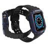Pasek z etui ochronnym Protect Strap Band do Apple Watch 38 / 40 / 41 mm opaska obudowa pancerna - czarny, niebieski na NearMe.pl