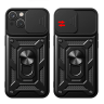 Pancerne etui Hybrid Armor Camshield z podstawką i osłoną aparatu do iPhone 15 - niebieskie na NearMe.pl