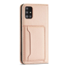 Magnet Card Case etui do Samsung Galaxy A12 5G pokrowiec portfel na karty kartę podstawka różowy na NearMe.pl