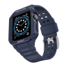 Pasek z etui ochronnym Protect Strap Band do Apple Watch 42 / 44 / 45 mm opaska obudowa pancerna - niebieski na NearMe.pl