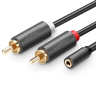 Kabel Ugreen AV102 10588 audio mini jack 3,5mm (żeński) - 2RCA (męski) 1m - szary na NearMe.pl