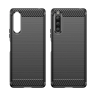 Carbon Case etui do Sony Xperia 10 V elastyczny silikonowy karbonowy pokrowiec czarne na NearMe.pl