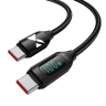 Kabel Wozinsky WUCCC1 USB-C - USB-C PD 100W 480Mb/s 1m z wyświetlaczem - czarny na NearMe.pl
