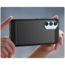 Carbon Case etui do Samsung Galaxy A54 5G elastyczny silikonowy karbonowy pokrowiec czarne na NearMe.pl