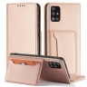 Magnet Card Case etui do Samsung Galaxy A12 5G pokrowiec portfel na karty kartę podstawka różowy na NearMe.pl