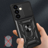 Etui Hybrid Armor Camshield do Samsung Galaxy S24 pancerne z osłoną na aparat - czarne na NearMe.pl