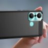 Carbon Case etui do Infinix Hot 20 Play elastyczny silikonowy karbonowy pokrowiec czarne na NearMe.pl