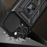 Hybrid Armor Camshield etui Vivo Y16 / Vivo Y02s pancerny pokrowiec z osłoną na aparat czarne na NearMe.pl