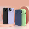 Nillkin CamShield Silky Silicone Case etui iPhone 14 pokrowiec z osłoną na aparat zielony na NearMe.pl