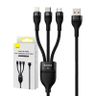 Kabel USB 3w1 Baseus Flash Series, USB-C + micro USB + Lightning, 100W, 1.2m (czarny) na NearMe.pl