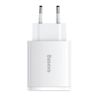 Ładowarka sieciowa Baseus Compact Quick Charger, 2xUSB, USB-C, PD, 3A, 30W (biała) na NearMe.pl