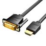 Kabel HDMI do DVI (24+1) Vention ABFBI 3m, 4K 60Hz/ 1080P 60Hz (Czarny) na NearMe.pl