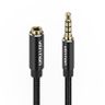 Kabel audio TRRS 3,5mm męski do 3,5mm żeński Vention BHCBF 1m czarny na NearMe.pl