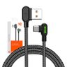 Kabel USB do USB-C kątowy Mcdodo CA-5280 LED, 0.5m (czarny) na NearMe.pl