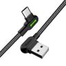 Kabel USB do USB-C kątowy Mcdodo CA-5280 LED, 0.5m (czarny) na NearMe.pl