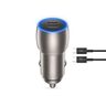 Ładowarka samochodowa XO CC51 PD 40W 2x USB-C + kabel USB-C - USB-C szara na NearMe.pl