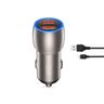 Ładowarka samochodowa XO CC52 QC 36W 2x USB + kabel USB-C szara na NearMe.pl