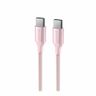 SWISSTEN TEXTILE II Kabel w oplocie USB-C / USB-C 3A 60W 1,5m różowy na NearMe.pl