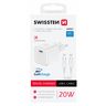 SWISSTEN Ładowarka Sieciowa Adapter GaN USB-C 20W PD + kabel USB-C / USB-C zestaw biały na NearMe.pl