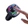 SWISSTEN Transmiter FM RGB / Ładowarka Samochodowa USB + USB-C czarny na NearMe.pl