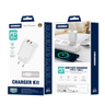 JELLICO ładowarka sieciowa - EU13 GaN PD 30W 1x USB-C + 1x USB QC3.0 + kabel USB-C / Lightning zestaw biały na NearMe.pl