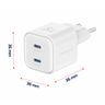 SWISSTEN Ładowarka Sieciowa Adapter GaN 2x USB-C 20W PD biała na NearMe.pl