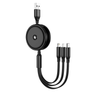 JELLICO kabel - B19 USB / USB-C + Lightning + microUSB 3,1A zwijany 1,2m czarny na NearMe.pl