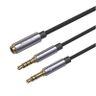 Yesido Kabel Audio YAU29 3.5mm Aux Female - 2x 3.5mm Aux Male , 30cm, BLACK / CZARNY na NearMe.pl