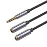 Yesido Kabel Audio YAU28 3.5mm Aux Male - 2x 3.5mm Aux Female , 30cm, BLACK / CZARNY na NearMe.pl