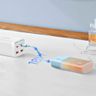 BASEUS powerbank 5200 mAh z wbudowanym kablem Lightning + kabel Typ C do Typ C PD QC 2,4A 20W PPKDC05I niebiesko pomarańczowy na NearMe.pl