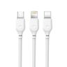 XO kabel NB103 3w1 USB - Lightning + USB-C + microUSB 1,0 m 2,1A biały na NearMe.pl