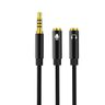 XO kabel audio 2w1 NB-R197 jack 3,5mm - złącze jack 3,5mm / mikrofon 0,23 m czarny na NearMe.pl