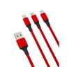 XO kabel NB173 3w1 USB - Lightning + USB-C + microUSB 1,2 m 2,4A czerwony na NearMe.pl