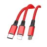 XO kabel NB173 3w1 USB - Lightning + USB-C + microUSB 1,2 m 2,4A czerwony na NearMe.pl