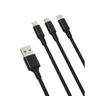 XO kabel NB173 3w1 USB - Lightning + USB-C + microUSB 1,2 m 2,4A czarny na NearMe.pl