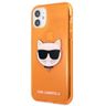 Karl Lagerfeld nakładka do iPhone 11 KLHCN61CHTRO pomarańczowa hard case Glitter Choupette Fluo na NearMe.pl