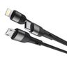 XO kabel NB254 6w1 USB - USB-C + USB-C + microUSB + Lightning 1,2m czarny na NearMe.pl