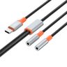 XO kabel audio 2w1 NB-R269B USB-C - 2x złącze jack 3,5mm 1,2m czarny na NearMe.pl